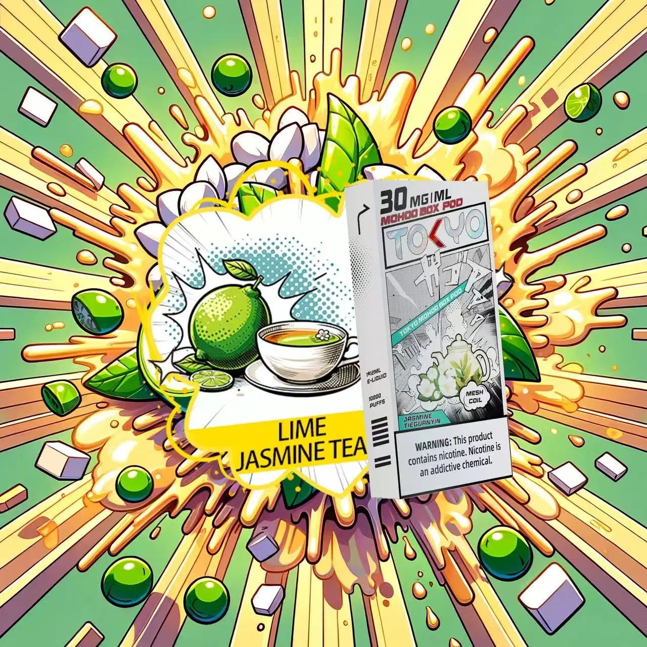 檸檬茉莉茶口味 東京魔盒電子煙彈 - 清新檸檬與優雅茉莉茶的完美結合